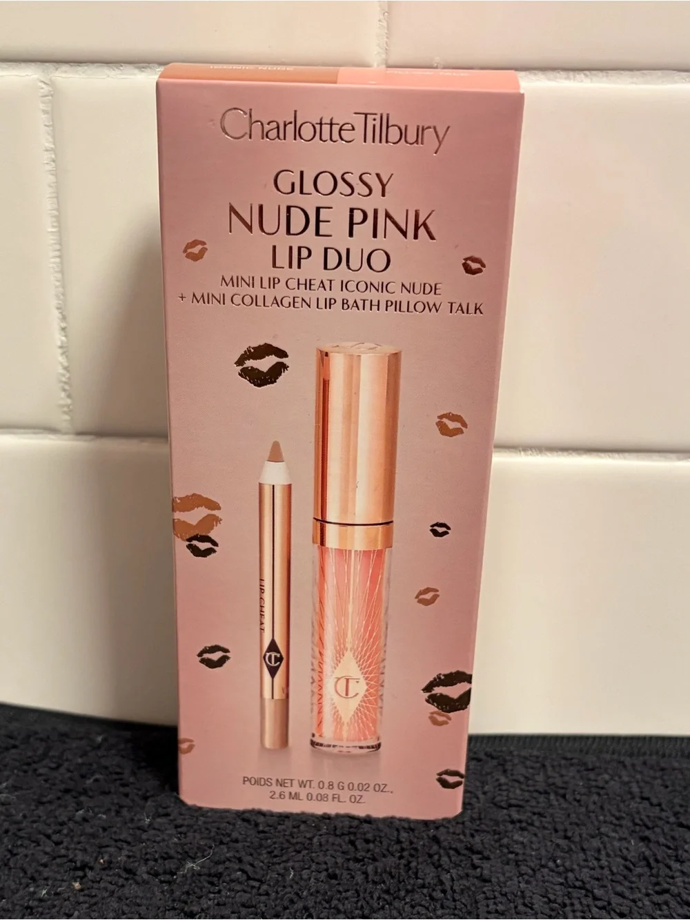 Charlotte Tilbury Glossy Nude Pink Lip Duo Set (Iconic Nude/Pillow Talk) - New
